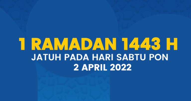 April 1 2 jatuh tetapkan ramadan muhammadiyah 2022 pada 1443 h Muhammadiyah Tetapkan