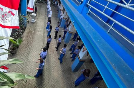Dokumentasi Senam Pagi Ceria dalam Rangka Peringatan HAN SMPM 2 Ponorogo, Rabu (23/7/25).