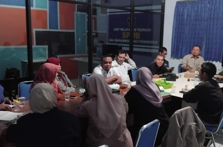 Momen Rapat Koordinasi Kwarda HW Ponorogo Bersama DSD HW di Ruang Rapat SMA Muhipo, Rabu (27/8/25).